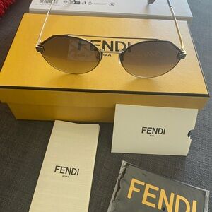 Fendi Sunglasses with Gold Accents